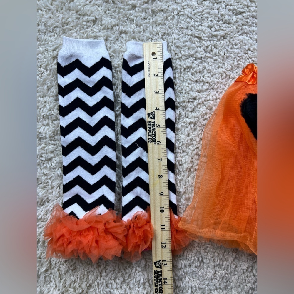 Orange Tutu and Chevron Leg Warmer + accessories Set - Picture 13 of 13